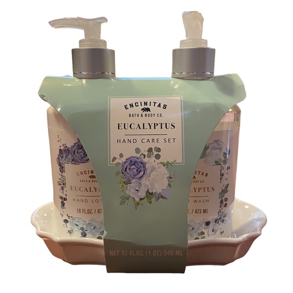 Bath & Body Eucalyptus Hand Soap Lotion Set With Reusable Caddy